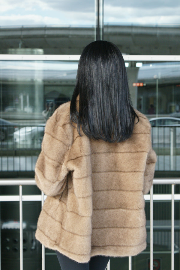 Manteau Court Fausse Fourrure Iseul Marron